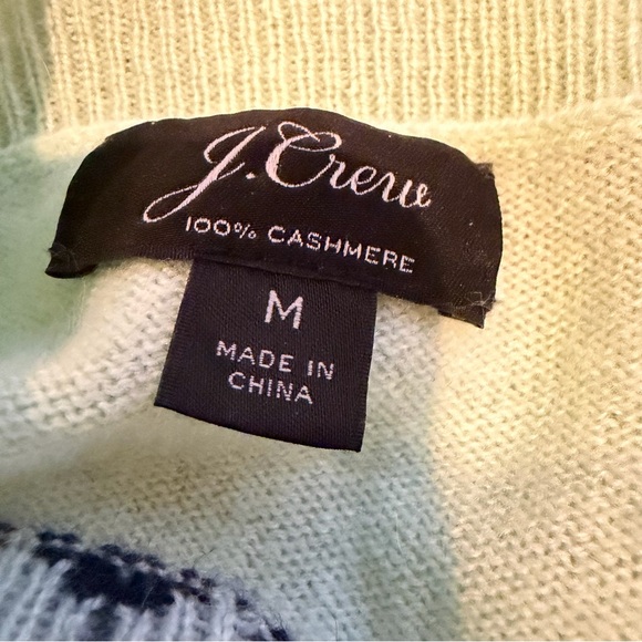 J.Crew 100% Cashmere Heart Sweater Womens M Mint GreenValentine’s Day Romantic - Picture 8 of 10